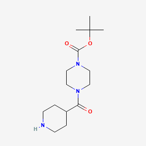 molecular formula C15H27N3O3 B1589614 叔丁基 4-(哌啶-4-羰基)哌嗪-1-羧酸酯 CAS No. 203520-03-0