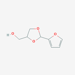 molecular formula C8H10O4 B158962 1,3-DIOXOLANE-4-METHANOL, 2-(alpha-FURYL)- CAS No. 1708-42-5