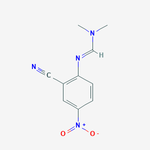 molecular formula C10H10N4O2 B1589640 N'-(2-cyano-4-nitrophenyl)-N,N-dimethylmethanimidamide CAS No. 39263-34-8
