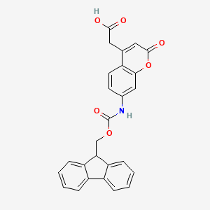 molecular formula C26H19NO6 B1589666 2-(7-((((9H-Fluoren-9-yl)methoxy)carbonyl)amino)-2-oxo-2H-chromen-4-yl)acetic acid CAS No. 378247-75-7
