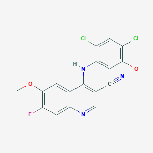 molecular formula C18H12Cl2FN3O2 B1589740 4-[(2,4-二氯-5-甲氧基苯基)氨基]-7-氟-6-甲氧基-3-喹啉甲腈 CAS No. 622369-46-4