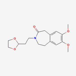 molecular formula C17H23NO5 B1589741 3-(2-(1,3-Dioxolan-2-yl)ethyl)-7,8-dimethoxy-4,5-dihydro-1H-benzo[d]azepin-2(3H)-one CAS No. 866462-51-3