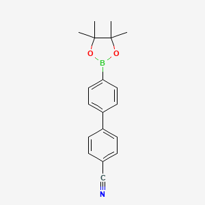 molecular formula C19H20BNO2 B1589765 4'-(4,4,5,5-Tetramethyl-1,3,2-dioxaborolan-2-yl)-[1,1'-biphenyl]-4-carbonitrile CAS No. 406482-72-2