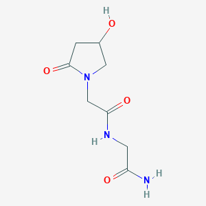 molecular formula C8H13N3O4 B1589821 N-(2-Amino-2-oxoethyl)-2-(4-hydroxy-2-oxopyrrolidin-1-yl)acetamide CAS No. 120428-80-0
