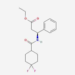 molecular formula C18H23F2NO3 B1589828 ETHYL (3S)-3-(4,4-DIFLUOROCYCLOHEXANE-1-CARBOXAMIDO)-3-PHENYLPROPANOATE CAS No. 376348-76-4