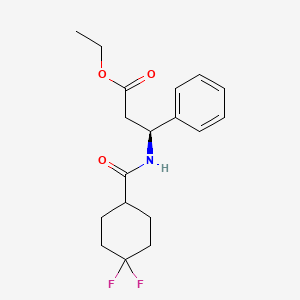 molecular formula C18H23F2NO3 B1589828 ethyl (3S)-3-[(4,4-difluorocyclohexanecarbonyl)amino]-3-phenylpropanoate CAS No. 376348-76-4