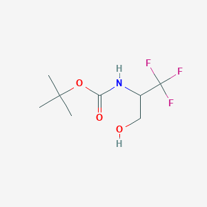 B158986 tert-Butyl (1,1,1-trifluoro-3-hydroxypropan-2-yl)carbamate CAS No. 126536-02-5