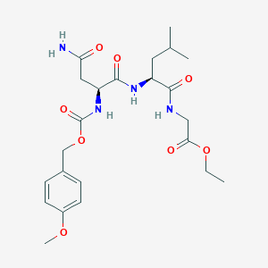 molecular formula C23H34N4O8 B158996 4-Methoxybenzyloxycarbonyl-asparaginyl-leucyl-glycine ethyl ester CAS No. 133665-58-4