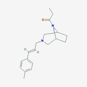 molecular formula C19H26N2O B158997 8-Propionyl-3-(3-(p-tolyl)allyl)-3,8-diazabicyclo(3.2.1)octane CAS No. 1640-65-9