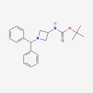 molecular formula C21H26N2O2 B1590054 叔丁基(1-二苯甲基氮杂环丁-3-基)氨基甲酸酯 CAS No. 91189-18-3