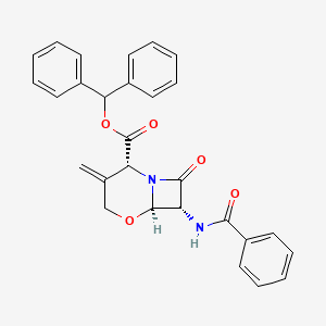 molecular formula C28H24N2O5 B1590086 (2R,6R,7R)-Benzhydryl 7-benzamido-3-methylene-8-oxo-5-oxa-1-azabicyclo[4.2.0]octane-2-carboxylate CAS No. 67977-91-7
