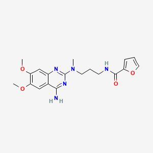 molecular formula C19H23N5O4 B1590100 N-(3-((4-Amino-6,7-dimethoxyquinazolin-2-yl)methylamino)propyl)furan-2-carboxamide CAS No. 98902-36-4