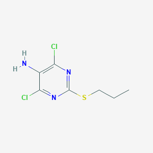 molecular formula C7H9Cl2N3S B159013 4,6-二氯-2-(丙硫基)嘧啶-5-胺 CAS No. 145783-15-9