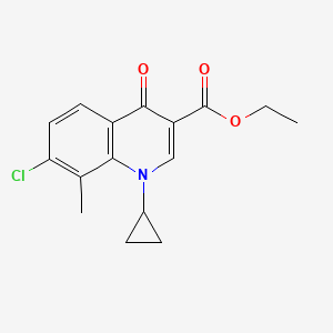 molecular formula C16H16ClNO3 B1590186 Ethyl 7-chloro-1-cyclopropyl-8-methyl-4-oxoquinoline-3-carboxylate CAS No. 103877-51-6
