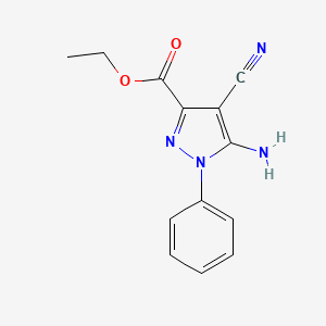 molecular formula C13H12N4O2 B1590254 ethyl 5-amino-4-cyano-1-phenyl-1H-pyrazole-3-carboxylate CAS No. 93764-93-3