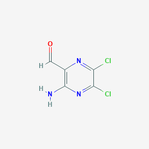 molecular formula C5H3Cl2N3O B1590256 3-Amino-5,6-dichloropyrazine-2-carbaldehyde CAS No. 89167-48-6