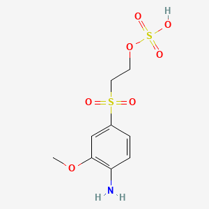molecular formula C9H13NO7S2 B1590274 2-((4-Amino-3-methoxyphenyl)sulphonyl)ethyl hydrogen sulphate CAS No. 26672-22-0