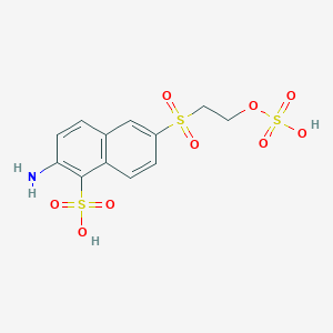 molecular formula C12H13NO9S3 B1590360 2-Amino-6-(2-(sulfooxy)ethylsulfonyl)naphthalene-1-sulfonic acid CAS No. 81417-89-2