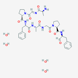 molecular formula C38H56N8O12 B159038 Cyclo(L-alanylglycyl-L-prolyl-L-phenylalanyl-L-alanylglycyl-L-prolyl-L-phenylalanyl), tetrahydrate CAS No. 135755-90-7