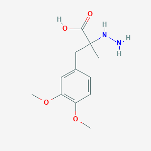molecular formula C12H18N2O4 B1590413 3-(3,4-Dimethoxyphenyl)-2-hydrazinyl-2-methylpropanoic acid CAS No. 28860-96-0