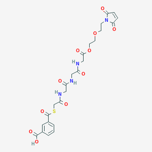 molecular formula C24H26N4O11S B159044 5-(N-Maleimido)-3-oxapentyl-(2-((3-carboxybenzoyl)thio)acetyl)glycyl-glycyl-glycinate CAS No. 131274-04-9
