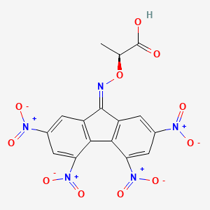 molecular formula C16H9N5O11 B1590475 (+)-alpha-(2,4,5,7-Tetranitro-9-fluorenylideneaminoxy)propionic acid CAS No. 50996-73-1