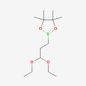 molecular formula C13H27BO4 B1590534 3,3-Diethoxy-1-propylboronic acid pinacol ester CAS No. 165904-27-8