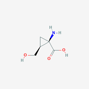 molecular formula C5H9NO3 B159059 (1R,2S)-1-Amino-2-(hydroxymethyl)-cyclopropanecarboxylic acid CAS No. 127181-31-1