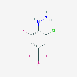 molecular formula C7H5ClF4N2 B1590655 (2-Chloro-6-fluoro-4-(trifluoromethyl)phenyl)hydrazine CAS No. 110499-66-6