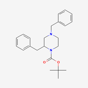 molecular formula C23H30N2O2 B1590671 tert-Butyl 2,4-dibenzylpiperazine-1-carboxylate CAS No. 489437-72-1