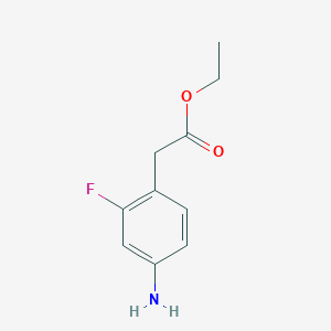 molecular formula C10H12FNO2 B1590730 Ethyl 2-(4-amino-2-fluorophenyl)acetate CAS No. 73781-63-2