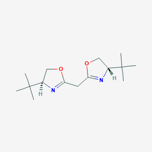 molecular formula C15H26N2O2 B159077 Bis((S)-4-(tert-butyl)-4,5-dihydrooxazol-2-yl)methane CAS No. 132098-54-5