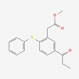 Methyl 2-(2-(phenylthio)-5-propionylphenyl)acetate
