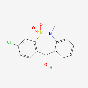 molecular formula C14H12ClNO3S B1590897 3-Chloro-6,11-dihydro-5,5-dioxo-11-hydroxy-6-methyldibenzo[c,f][1,2]thiazepine CAS No. 26723-60-4