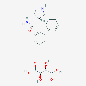 molecular formula C22H26N2O7 B159092 (S)-2,2-Diphenyl-2-(pyrrolidin-3-yl)acetamide (2R,3R)-2,3-dihydroxysuccinate CAS No. 134002-26-9