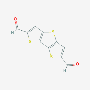 molecular formula C10H4O2S3 B1590994 3,7,11-trithiatricyclo[6.3.0.02,6]undeca-1(8),2(6),4,9-tetraene-4,10-dicarbaldehyde CAS No. 67061-73-8