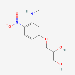 molecular formula C10H14N2O5 B1591018 3-[3-(Methylamino)-4-nitrophenoxy]propane-1,2-diol CAS No. 80062-31-3