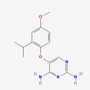 molecular formula C14H18N4O2 B1591059 5-(2-Isopropyl-4-methoxy-phenoxy)-pyrimidine-2,4-diamine CAS No. 865304-71-8
