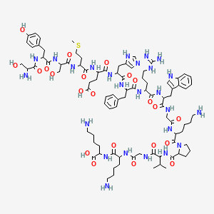 molecular formula C89H133N25O22S B1591061 6-amino-2-[[6-amino-2-[[2-[[2-[[1-[6-amino-2-[[2-[[2-[[2-[[2-[[2-[[2-[[2-[[2-[[2-[(2-amino-3-hydroxypropanoyl)amino]-3-(4-hydroxyphenyl)propanoyl]amino]-3-hydroxypropanoyl]amino]-4-methylsulfanylbutanoyl]amino]-4-carboxybutanoyl]amino]-3-(1H-imidazol-5-yl)propanoyl]amino]-3-phenylpropanoyl]amino]-5-carbamimidamidopentanoyl]amino]-3-(1H-indol-3-yl)propanoyl]amino]acetyl]amino]hexanoyl]pyrrolidine-2-carbonyl]amino]-3-methylbutanoyl]amino]acetyl]amino]hexanoyl]amino]hexanoic acid CAS No. 5576-42-1