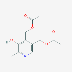 molecular formula C12H16ClNO5 B159107 [4-(Acetyloxymethyl)-5-hydroxy-6-methylpyridin-1-ium-3-yl]methyl acetate;chloride CAS No. 1696-70-4