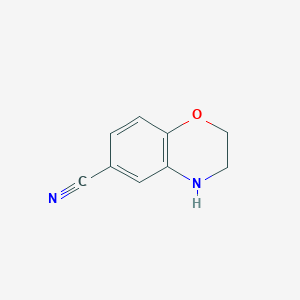 molecular formula C9H8N2O B1591087 3,4-Dihydro-2H-benzo[b][1,4]oxazine-6-carbonitrile CAS No. 928118-07-4