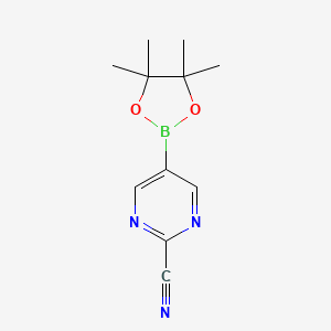 molecular formula C11H14BN3O2 B1591089 2-CYANOPYRIMIDINE-5-BORONIC ACID PINACOL ESTER CAS No. 1025708-31-9