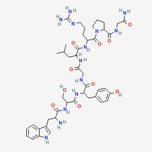 molecular formula C44H63N13O10 B1591154 Tryptophylseryltyrosylglycylleucyl-N~5~-(diaminomethylidene)ornithylprolylglycinamide CAS No. 38280-52-3