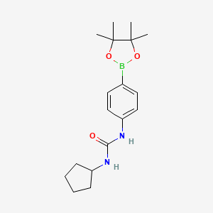 molecular formula C18H27BN2O3 B1591214 1-Cyclopentyl-3-(4-(4,4,5,5-tetramethyl-1,3,2-dioxaborolan-2-yl)phenyl)urea CAS No. 874297-80-0