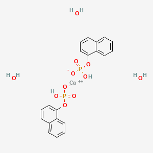 molecular formula C20H22CaO11P2 B1591240 Calcium;naphthalen-1-yl hydrogen phosphate;trihydrate CAS No. 57775-19-6