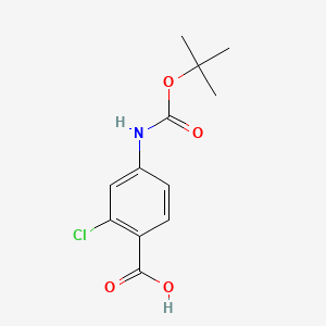 molecular formula C12H14ClNO4 B1591279 4-((tert-Butoxycarbonyl)amino)-2-chlorobenzoic acid CAS No. 232275-73-9