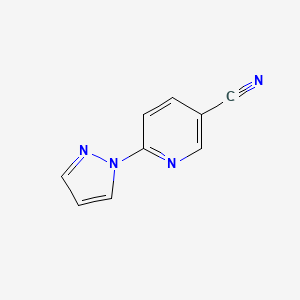 molecular formula C9H6N4 B1591283 6-(1H-吡唑-1-基)烟酰腈 CAS No. 956568-52-8