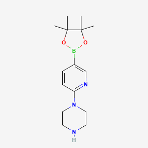 molecular formula C15H24BN3O2 B1591285 1-(5-(4,4,5,5-四甲基-1,3,2-二氧杂硼环丁烷-2-基)吡啶-2-基)哌嗪 CAS No. 871125-86-9