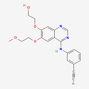 molecular formula C21H21N3O4 B1591332 2-(4-(3-Ethynylanilino)-6-(2-methoxyethoxy)quinazolin-7-yl)oxyethanol CAS No. 183320-29-8