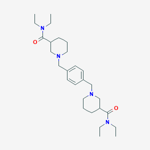 molecular formula C28H46N4O2 B159134 alpha,alpha'-Bis(3-(N,N-diethylcarbamoyl)piperidino)-4-xylene CAS No. 10059-97-9